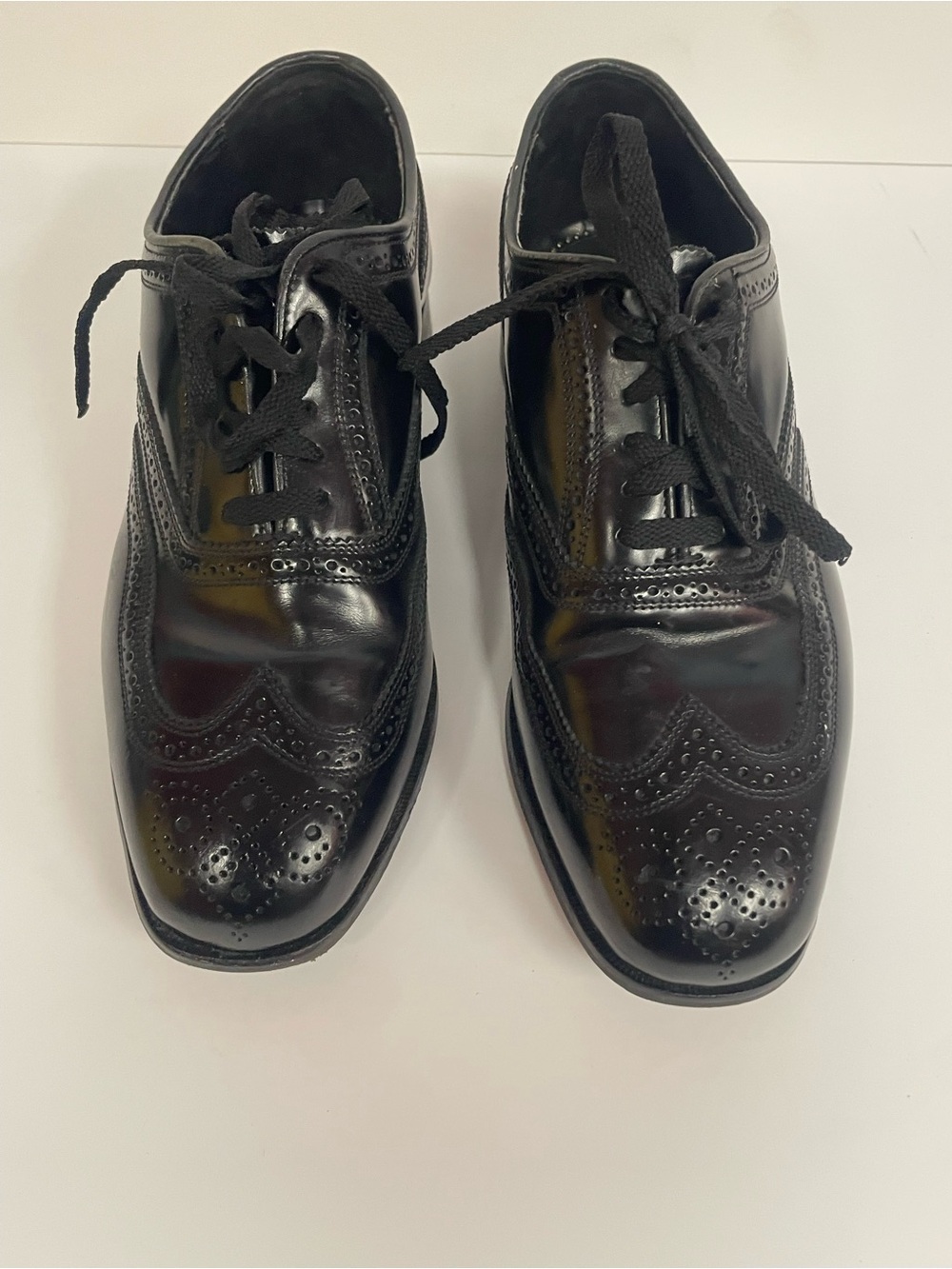 Florsheim Lexington 17066 Mens 9 3E EEE Black Leather Wingtip Oxford Dress Shoes